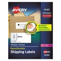 Avery Repositionable Shipping Labels, Inkjet/Laser, 2x4, White, PK1000 55163